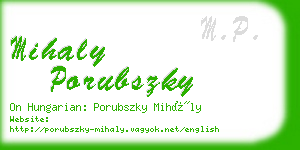 mihaly porubszky business card